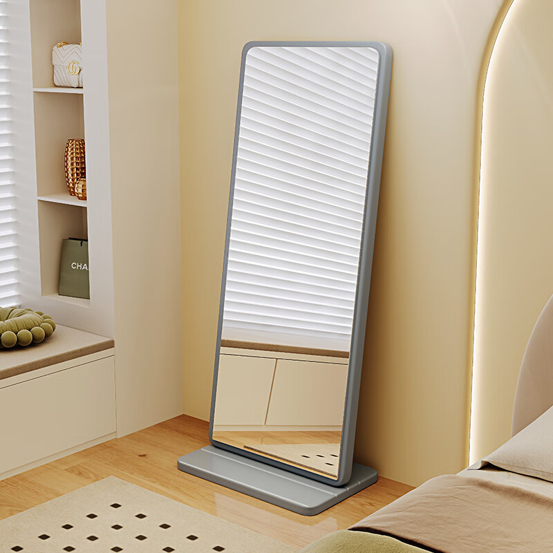 盎梓穿衣镜落地镜靠墙全身镜子实木家用试衣镜简约试穿化妆镜现代简易