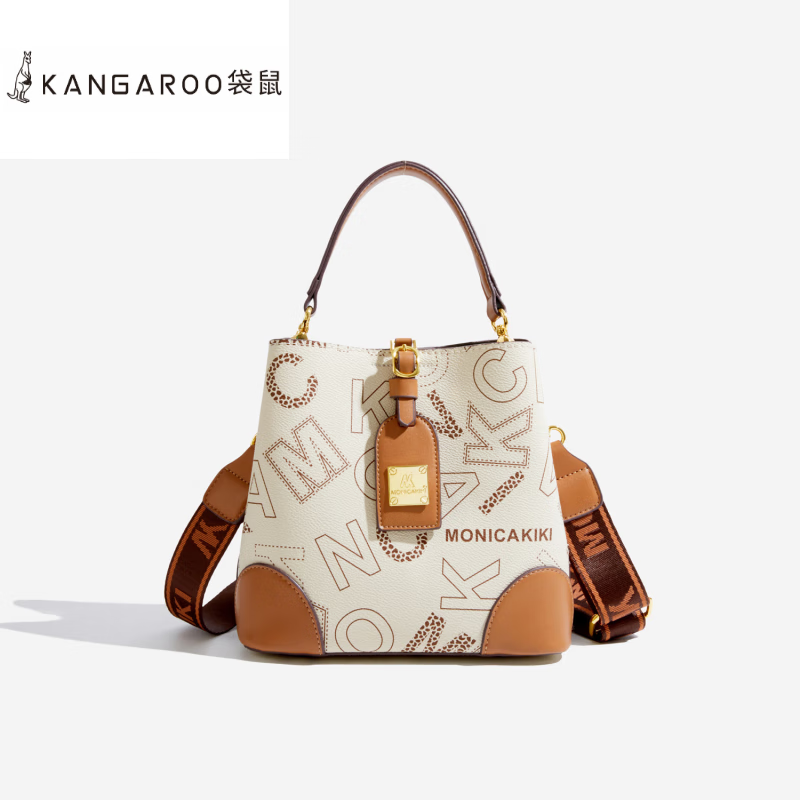 袋鼠(kangaroo)品牌莫妮卡奇奇2022新款高品质包包女质感软皮水桶包单