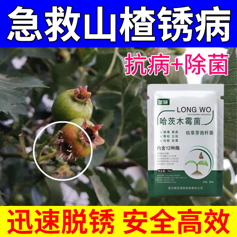 垄颖山楂锈病专用肥白粉病黄叶病黑星病根腐病花前除菌剂水溶叶面肥