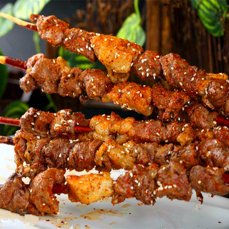 红柳枝羊肉串有肥有瘦商用夜宵烤串烧烤食材半成品羔羊肉串户外野营