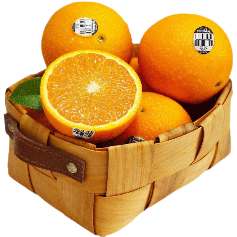 储褚旗舰店 美国进口新奇士3107黑标脐橙Sunkist进口橙子甜橙单果200克以上 20个装大果