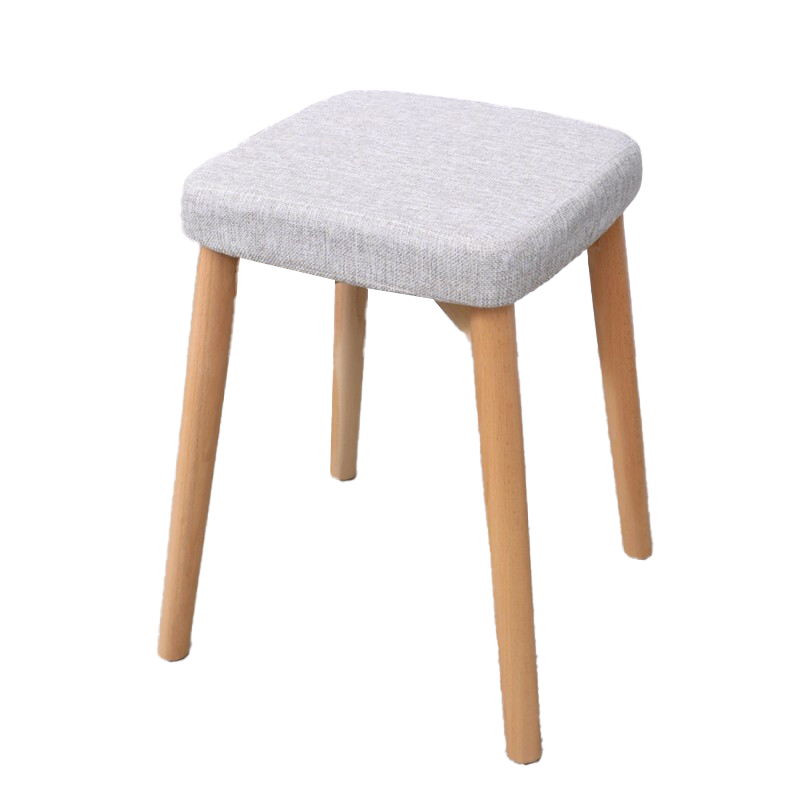 工来工往凳子榉木实木凳子家用餐凳实木圆凳方凳小凳子高凳时尚创意木凳小板凳 灰色实木凳1把装