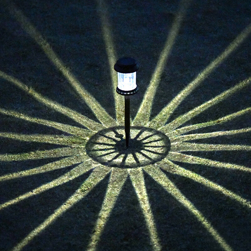 小太阳能户外草坪小路灯 led家用防水装饰地插景观庭院花园投影灯  白