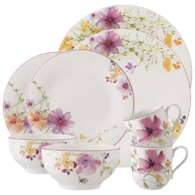 德國唯寶(Villeroy&Boch)紫色系列餐具整套碗碟餐具套裝家用高級(jí)盤子泡面碗馬克杯喬遷之喜