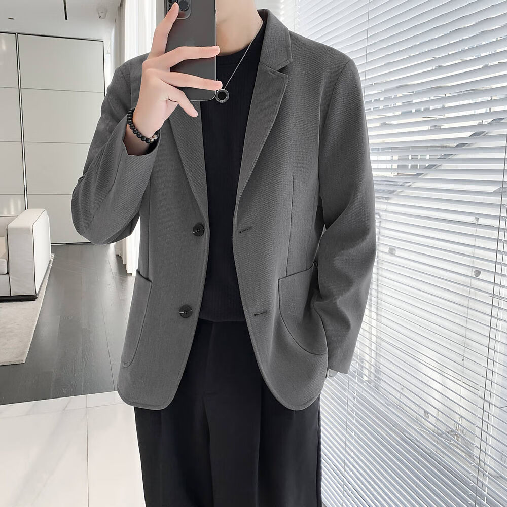 恪信英伦雅痞风男秋季小胖子全身搭配春秋季高端商务休闲男西装男生穿