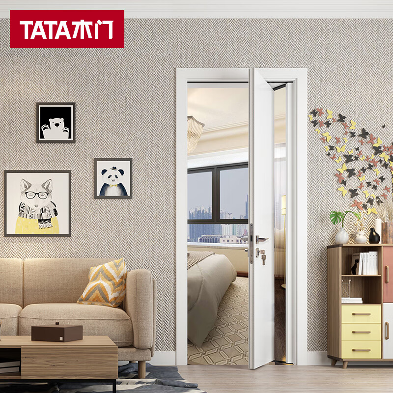 tata木门 推转门伸缩卧室房门安全推动伸缩门卧室定制木门定制 定制金