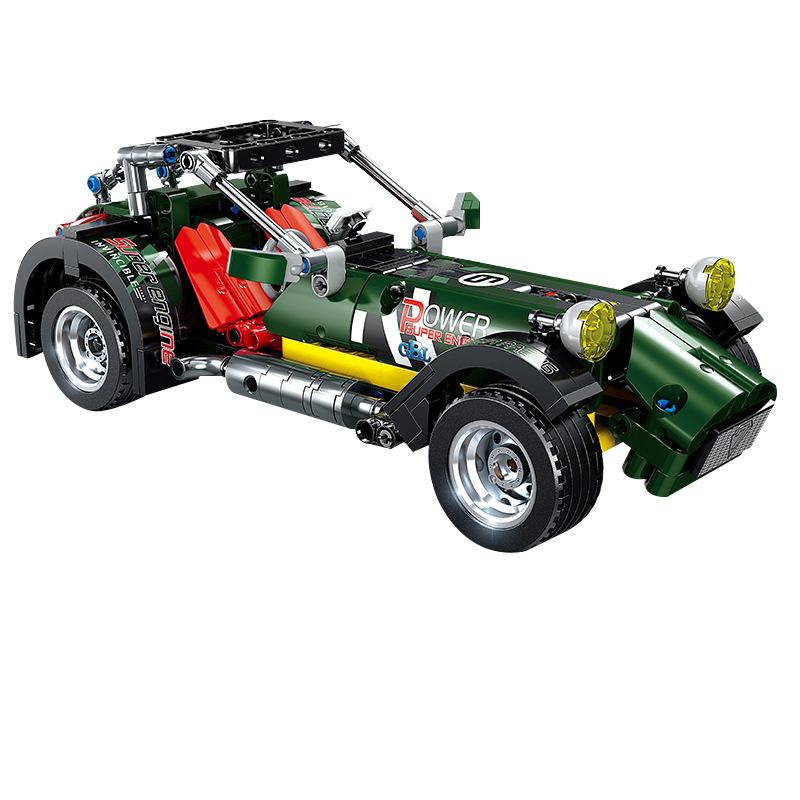新诚优品 汽车积木玩具拼装跑车机械工程师赛车高尔夫GTI可改装回力功能 男孩礼物礼品 卡特7号赛车