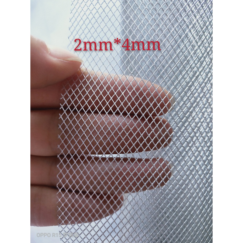齐翼航 小孔铝网2*4mm铝板网 /抽油烟机过滤网 养蜂网/实验网/装饰网 网孔2mm*4mm  厚度0.3mm 1米*1米
