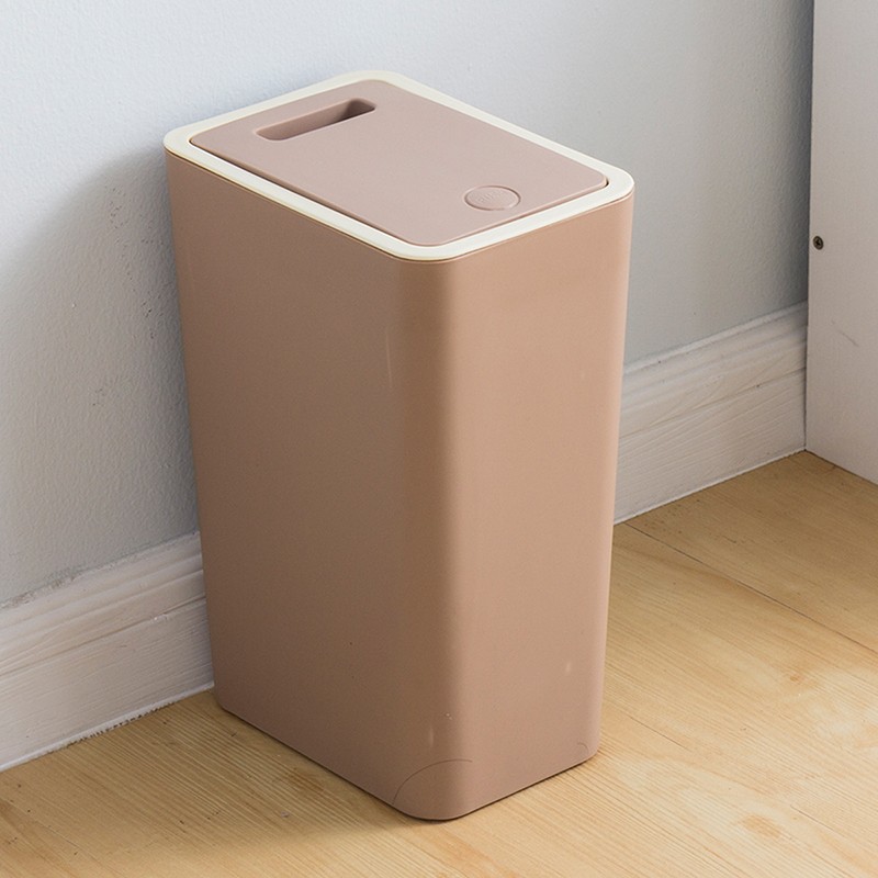 欧润哲 按压垃圾桶 8L带盖 PP材质 卫生间厕所厨房隔味 夹缝垃圾桶