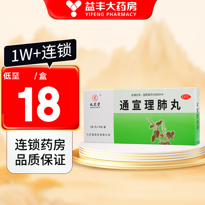 九芝堂 通宣理肺丸 6g*10丸/盒 1盒装