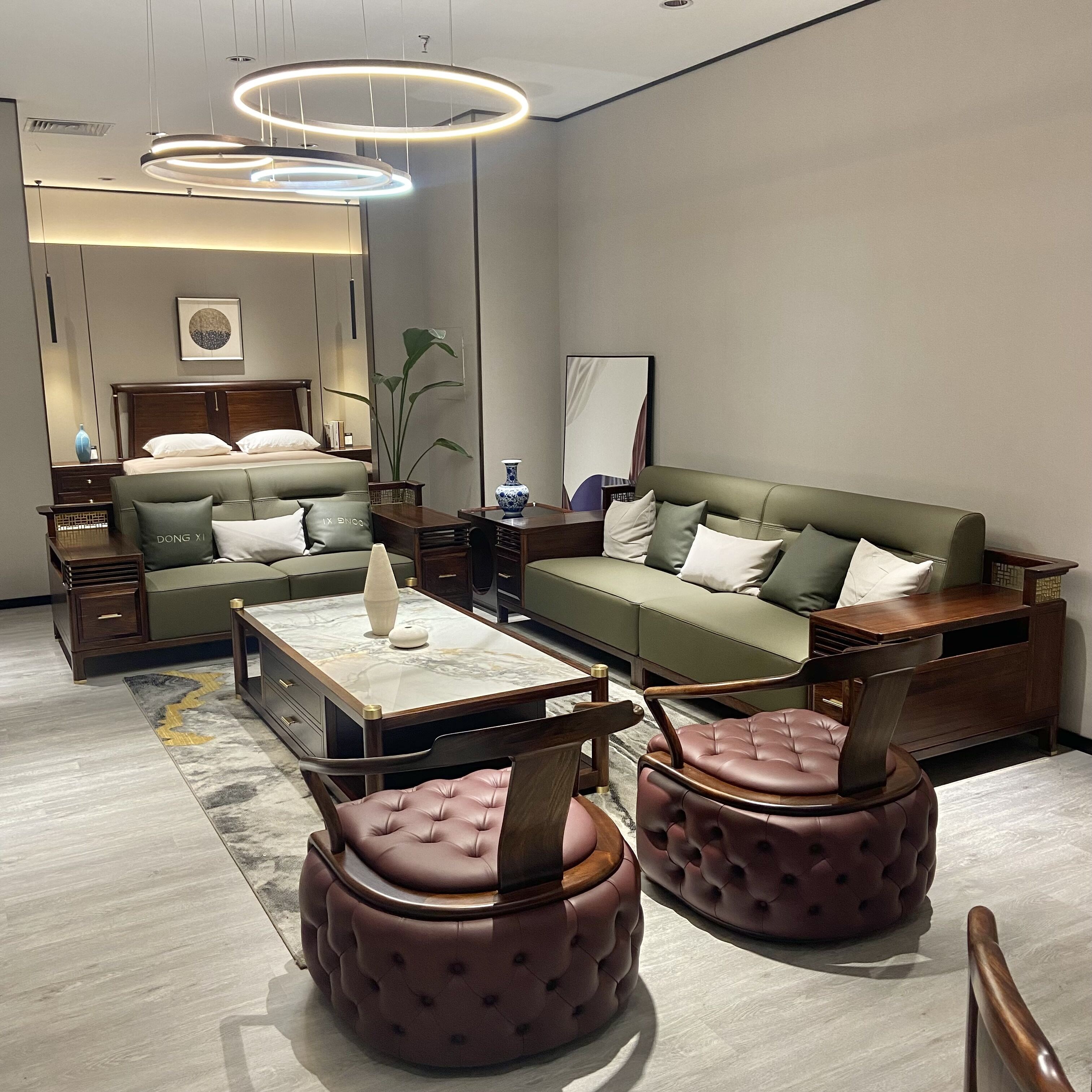 皇琛酒店家具新中式实木沙发现代简约高端酒店办公室别墅客厅大户型中