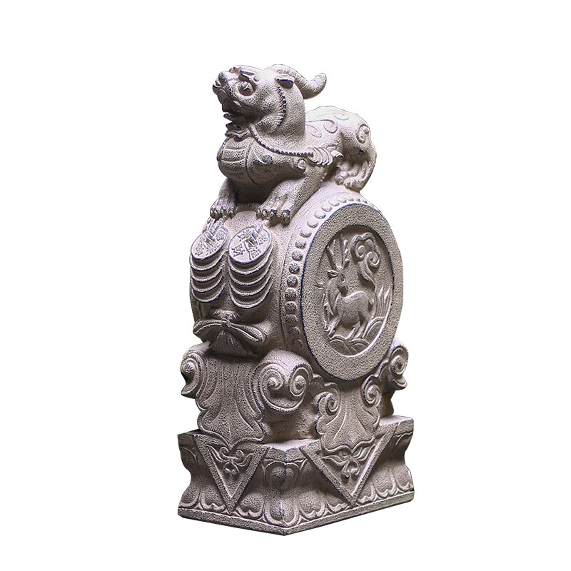 漢韻堂別墅庭院裝飾擺件鎮(zhèn)宅貔貅麒麟仿石門(mén)墩抱鼓石門(mén)口工藝品 貔貅門(mén)墩左80高