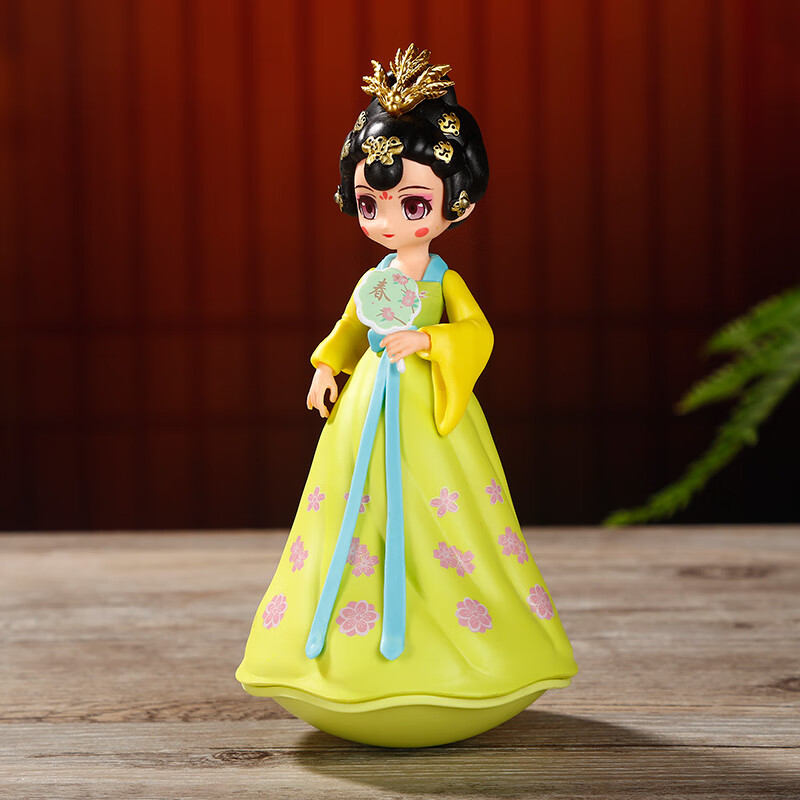 纪念品西安不倒翁小姐姐人偶手办娃娃摆件送孩子小礼物 大号春绿色