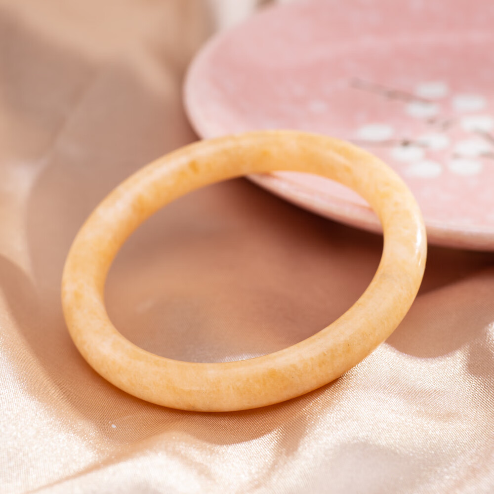 timeswind古风圆条米黄玉女款叮当镯手饰 米黄色 58mm