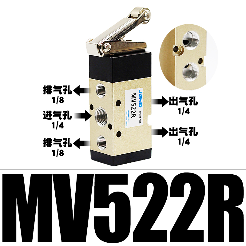 滚轮型机械阀二位五通机械控制换向阀mv522r/ppl /tb/eb 接口1/4 滚轮