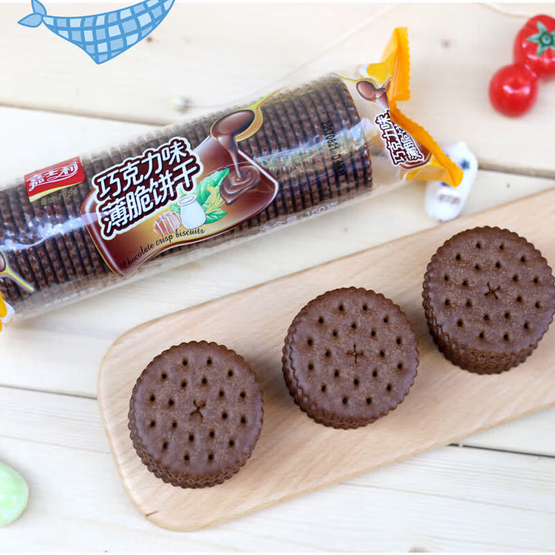 嘉士利巧克力味薄脆饼干150g老式甜薄脆早餐饼干下午茶点饱腹零食 150
