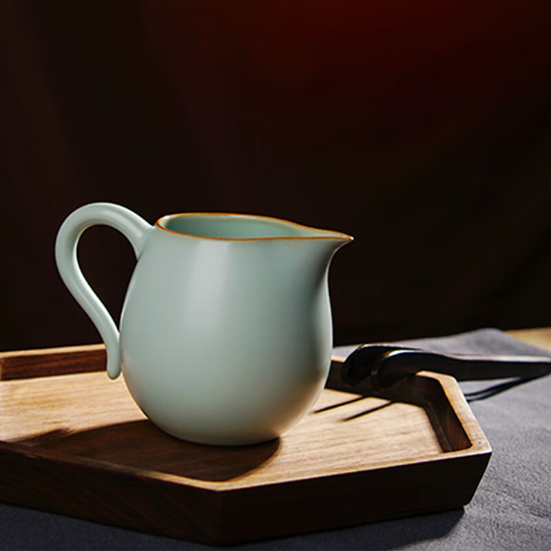 青澹 汝窑公道杯茶具全手工景德镇瓷器碧游茶海 碧游茶海 260ml(不