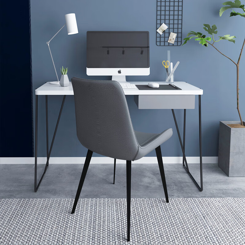 北欧书桌ins白色小户型简约学生卧室床边桌家用笔记本电脑桌 80*60*75