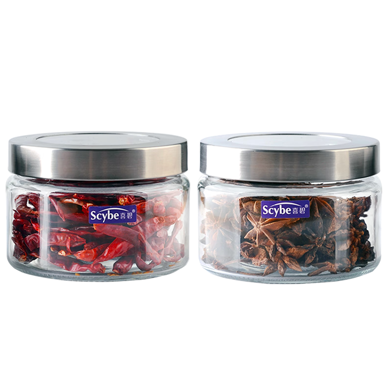 喜碧（Scybe）玻璃密封罐 密封罐干果零食收納玻璃罐調(diào)料罐納吉500ml 2只裝