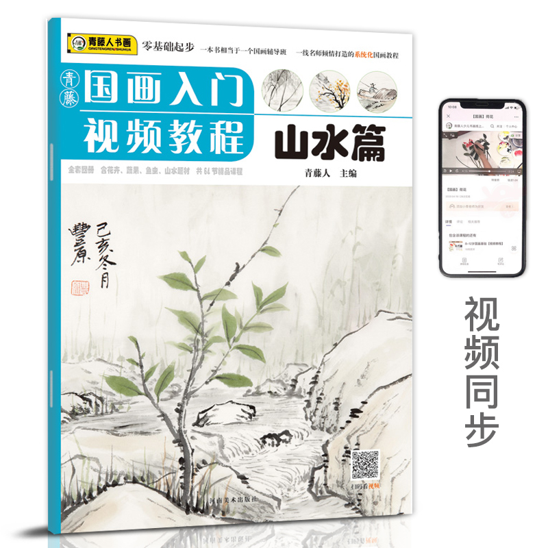 正版 青藤国画入门视频课程 山水篇 少儿国画技法教程零基础起步儿童国画写生山水画临摹范本青藤人培训班