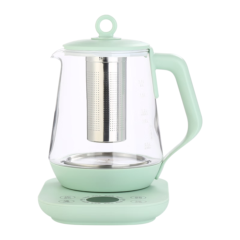 欧点 多功能养生壶玻璃煮茶器定温养身壶容量1.7L恒温全自动保温一体烧水壶恒温温奶器泡茶器电热水壶 【温控款】定温|滤网| 1.7L