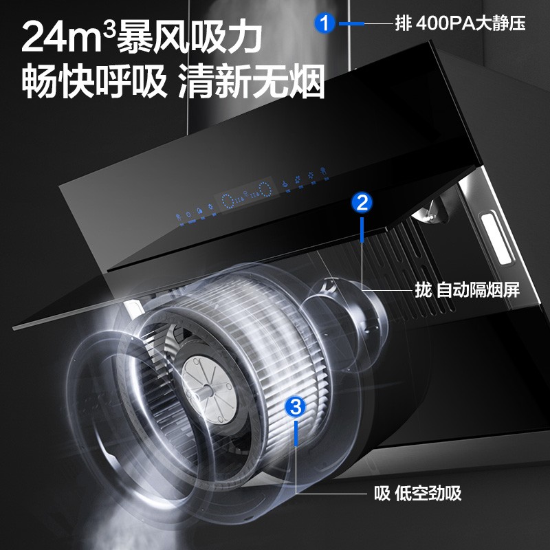 森太（SETIR） B560QG抽油烟机侧吸式脱排自动清洗吸油烟机大吸力家用抽烟机 热干洗 二代体感
