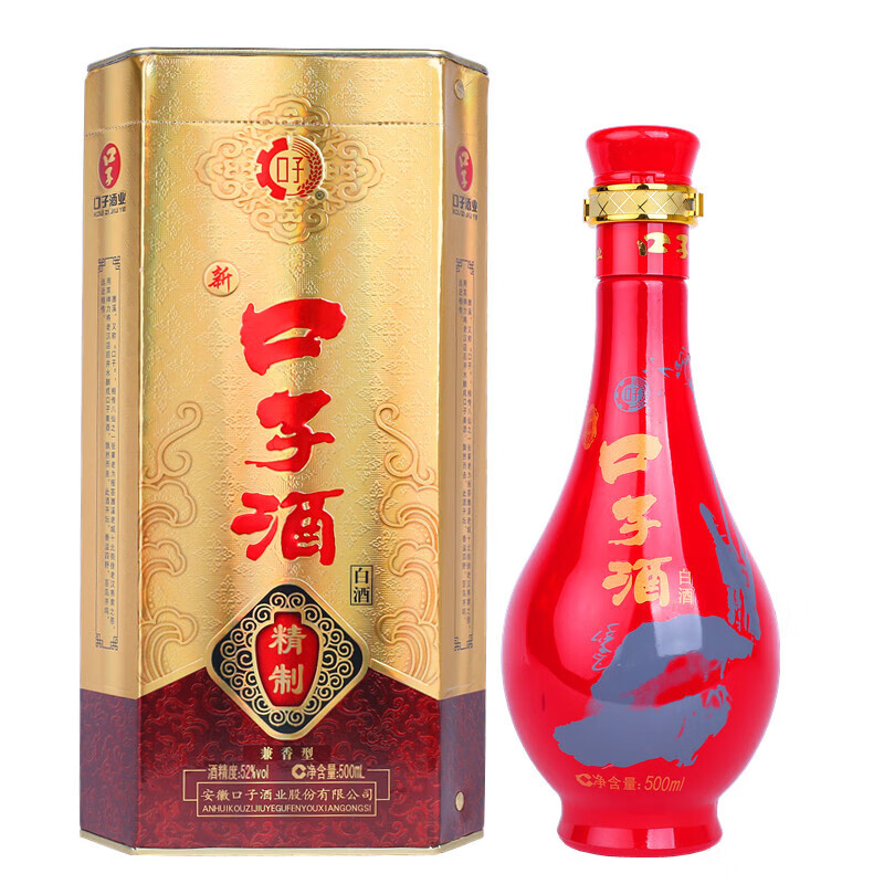 iosni口子酒52度 安徽名酒 口子酒窖 精制兼香型白酒 500ml*6瓶 52度
