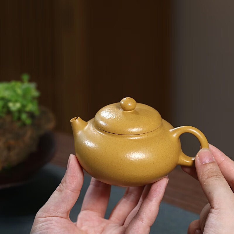 月壶茗清宜兴紫砂壶纯手工家用功夫茶具单壶原矿金黄段泥小容量泡茶壶