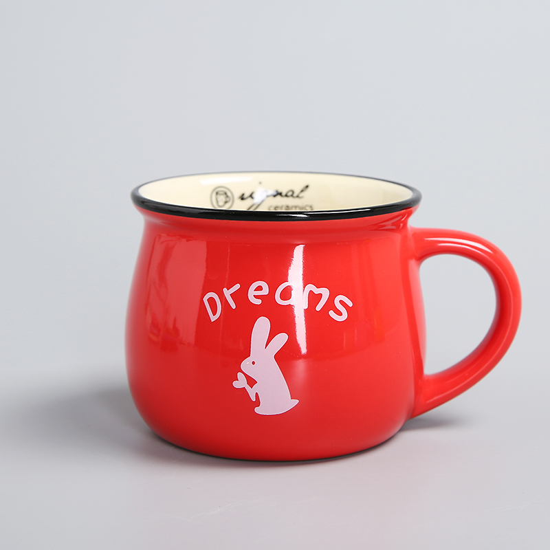 挽醉风北欧陶瓷杯子创意陶瓷水杯男生简约可爱马克杯牛奶杯带盖勺咖啡