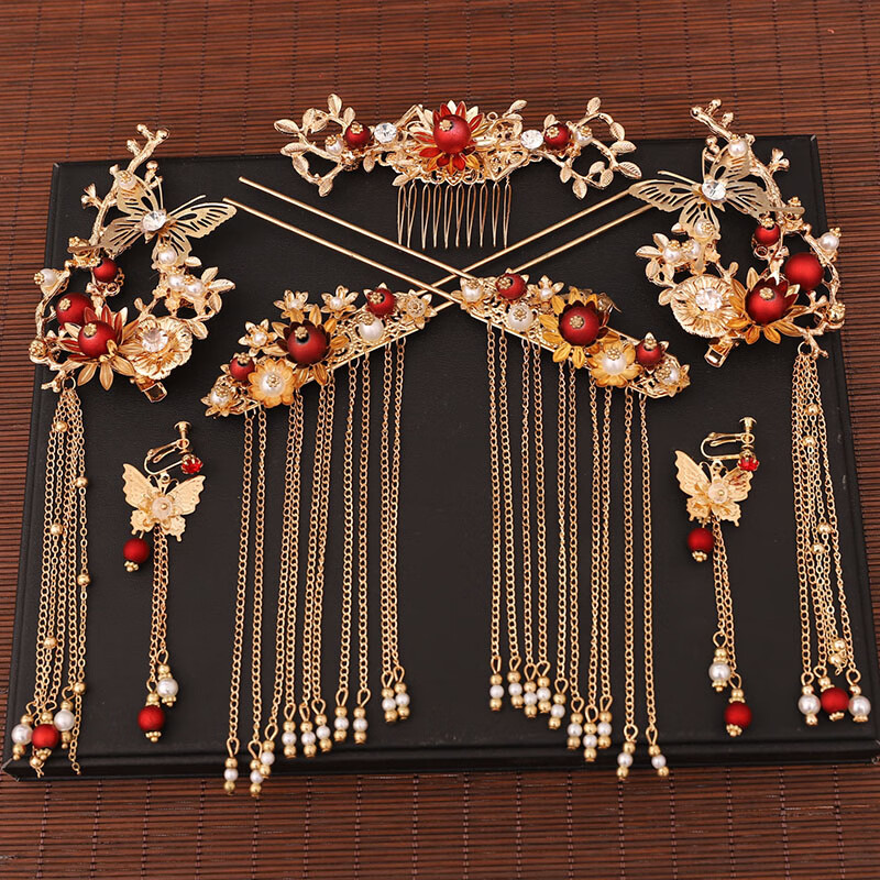 仙来阁古装汉服头饰复古发簪古风古典发饰套装步摇流苏发钗耳环cos