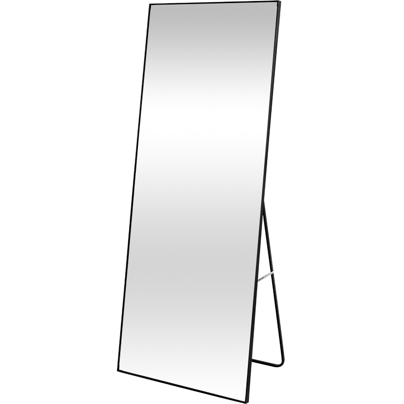 华恺之星 穿衣镜 落地镜全身镜可贴墙壁挂试衣镜子 铝合金窄框JY08 160*50cm黑色100003060107