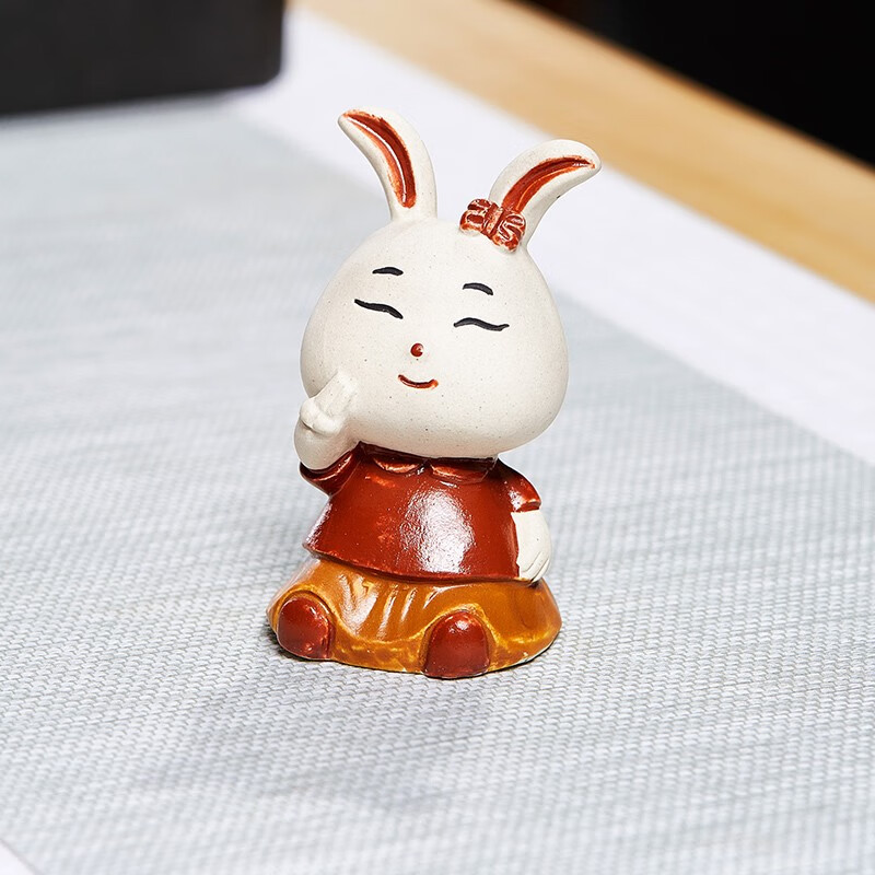 尊壶茶宠公主兔本命年生日礼物兔子摆件办公室桌面车载装饰品 茶宠