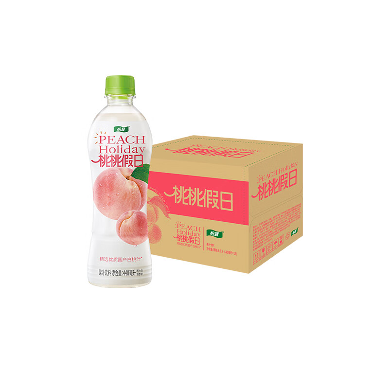 怡宝假日一刻桃桃假日果汁饮料440ml*15瓶/箱桃汁 随机发【25.8月起产 桃桃假日 440mL*15瓶