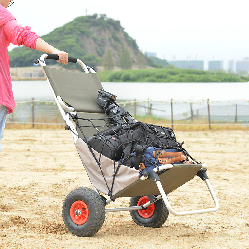 购物车折叠便携手拉车户外摄影车小拖车钓鱼车推车拉杆车 军绿色