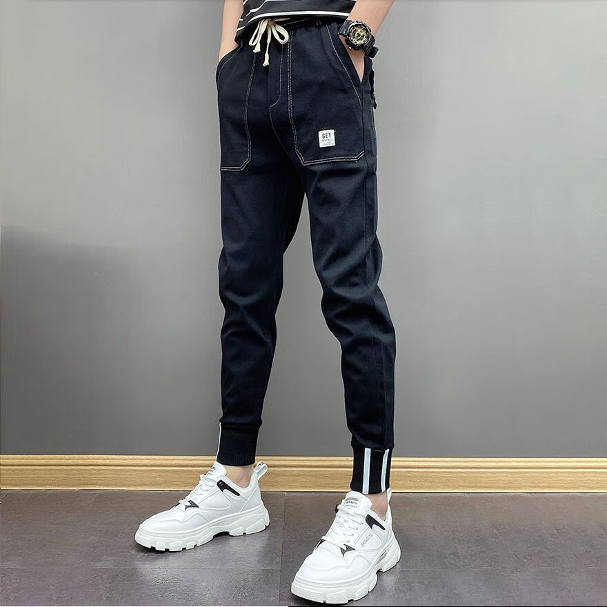 束脚男士小脚休闲裤韩版潮流秋冬新款锥形裤百搭哈伦裤痞帅修身束脚裤