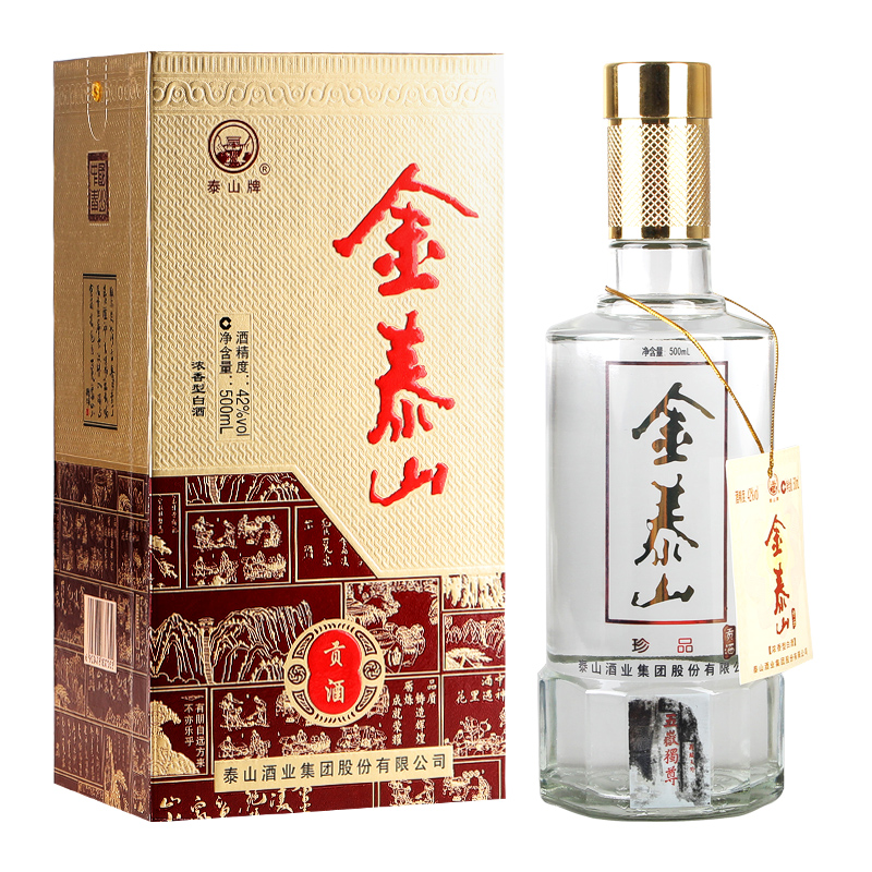 泰山牌五岳独尊 浓香型白酒 42度 500ml 1瓶 金泰山贡酒