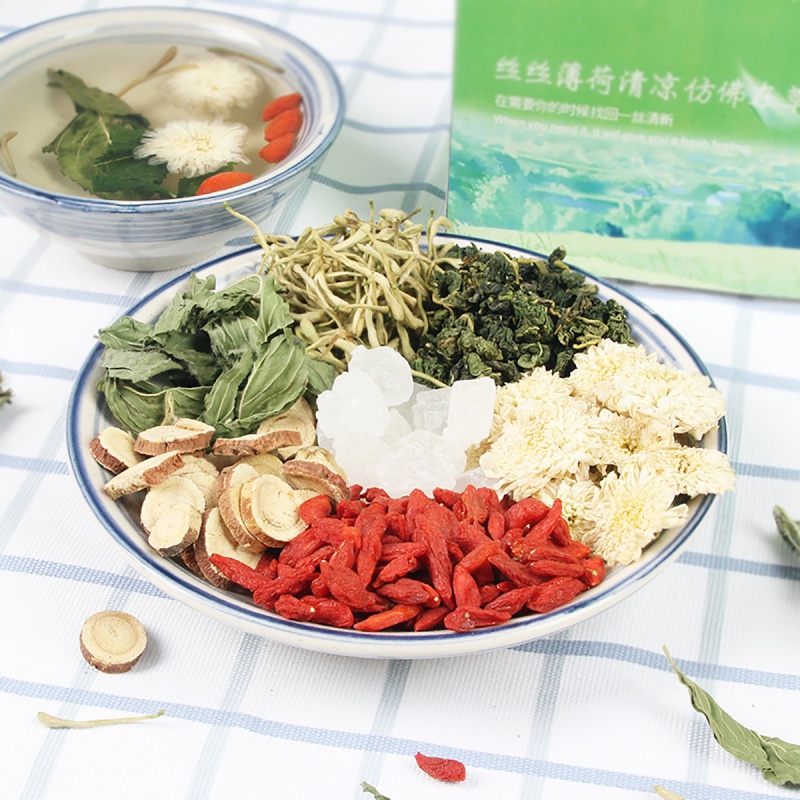 薄荷叶金银花茶菊花枸杞茶薄荷茶桑叶茶甘草组合养生茶可搭决明子