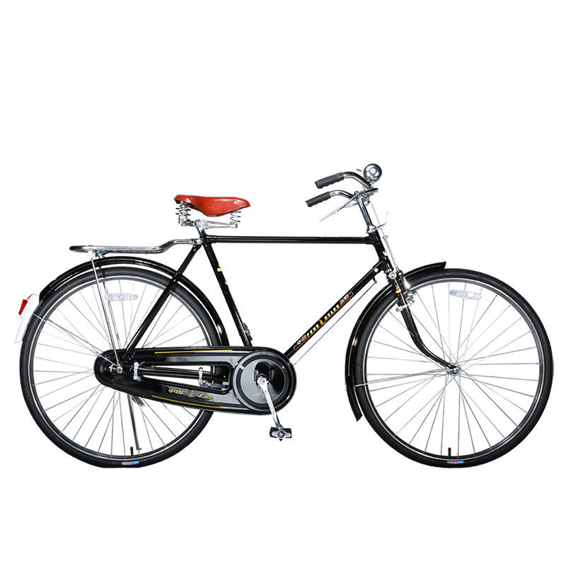 28大杠自行车老式单车26寸传统老款复古杆闸男女轻便载重二八 28寸/黑