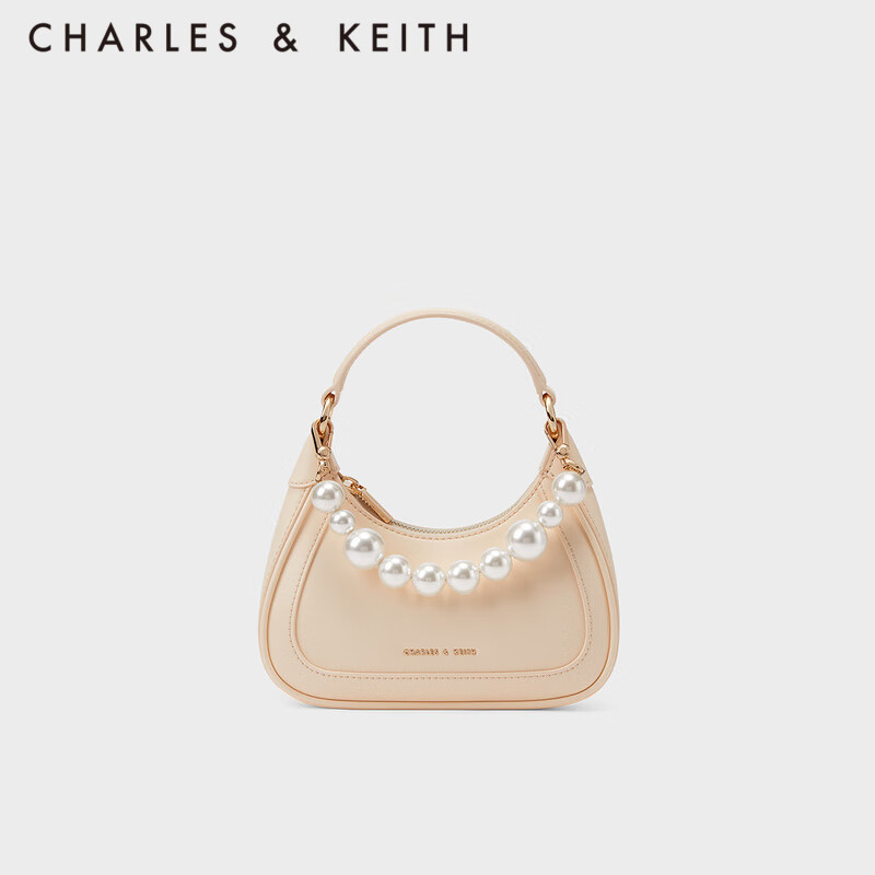 CHARLES&KEITH珍珠链条哈特包手提包腋下包包女包婚包女生日礼物CK2-50781922-1 Beige米色 S使用感如何?