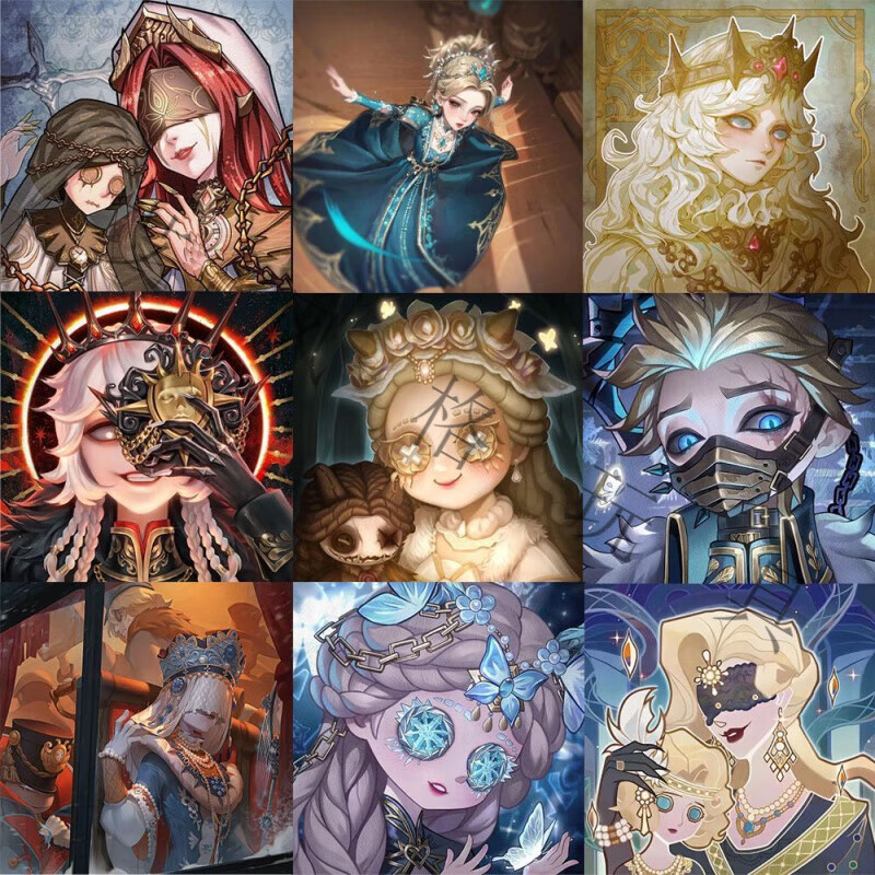 贴纸54张卡通头像贴纸二次元感创意不留胶贴画 54张第五人格头像 盲盒