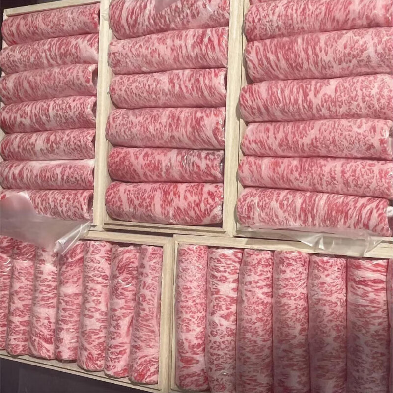 牛家纪澳洲进口纯血m9 级和牛火锅卷霜降雪花寿喜烧食材纯血雪花牛肉