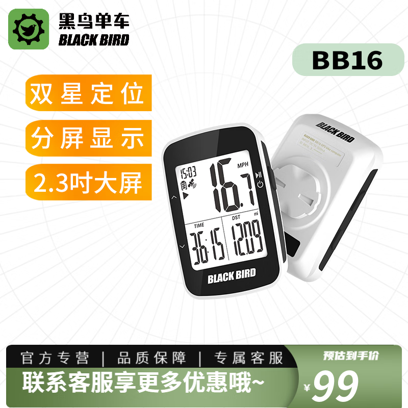 黑鸟（Blackbird） BB16自行车无线码表GPS智能码表公路车山地车骑行里程表 BB16码表
