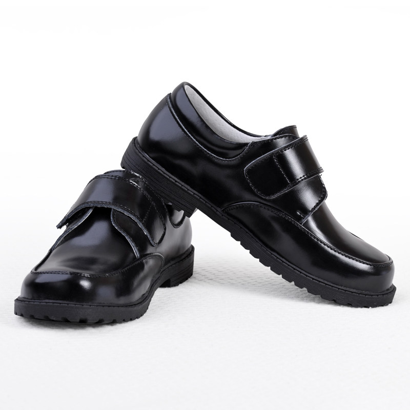 罗蒙男童皮鞋学生牛皮休闲大童男孩春秋软底英伦风演出黑色儿童鞋 黑色 35怎么看?