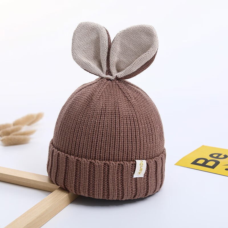李晨曦(lichenxi)帽子秋冬婴儿针织帽幼童兔耳朵女宝可爱女宝婴幼儿