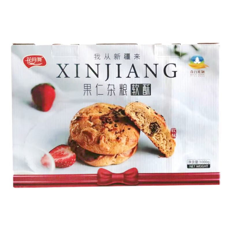 花間舞新疆特產(chǎn)果仁雜糧軟酥1000g/盒葡萄干脆瓜丁核桃仁酥餅粗糧 果仁雜糧軟酥 1kg 箱 1000g*1盒