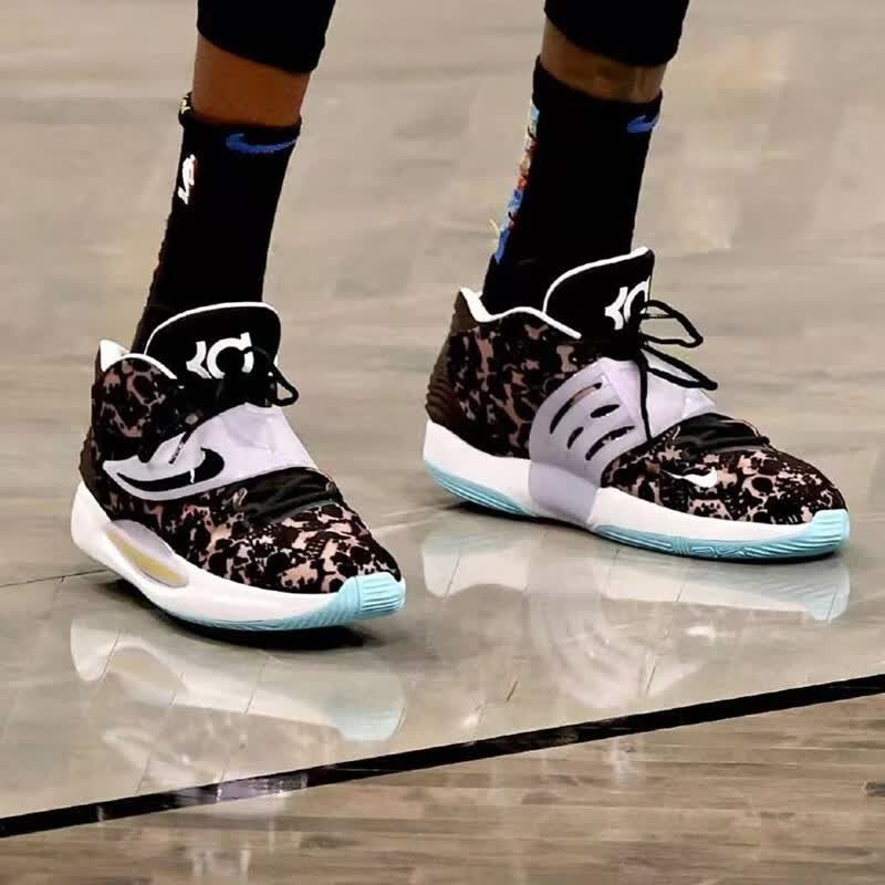 潮 耐克男鞋nike kd14 ep 杜兰特14代 白绿彩色扎染蓝红绿休闲运动鞋