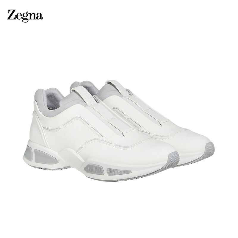 杰尼亚（Zegna） 2021春夏款  男士小牛皮Sprinter套穿运动鞋白色 LHGOE-A4964X-BIA-9 43码