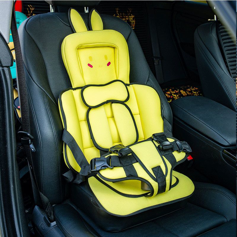 宝得适汽车儿童安全座椅宝宝汽车安全椅简易便携式儿童座椅汽车后座通用 小黄兔+增高垫