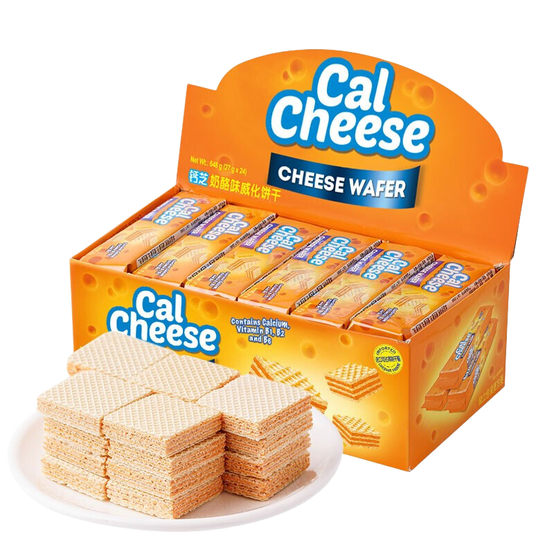 钙芝（Calcheese） 威化饼干648克 独立包装奶酪芝士巧克力味休闲零食下午茶 奶酪味