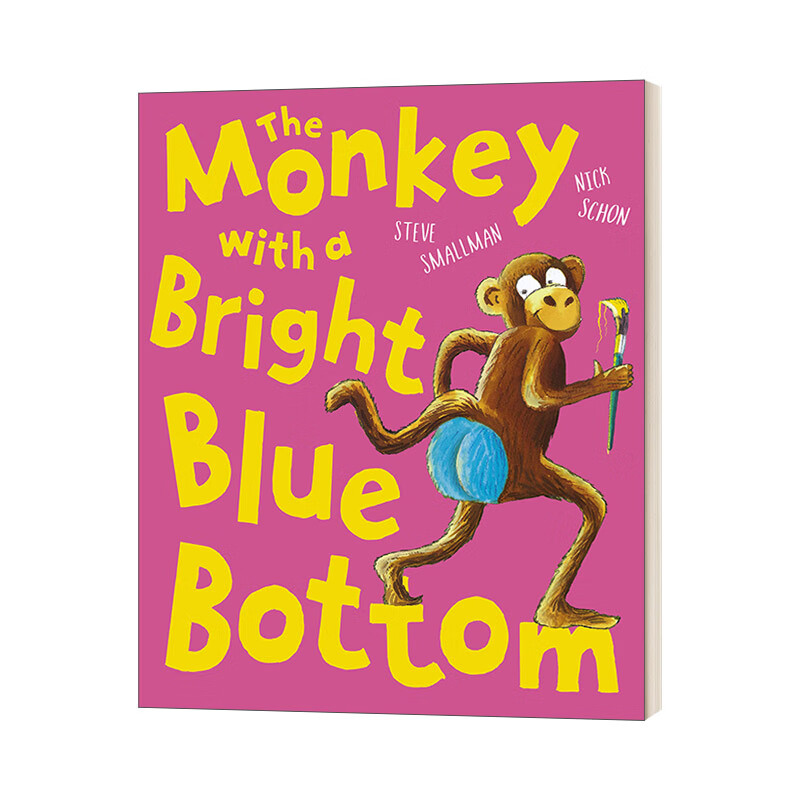 进口原版书 monkey with a bright blue bot 蓝色屁股的猴子 英文版
